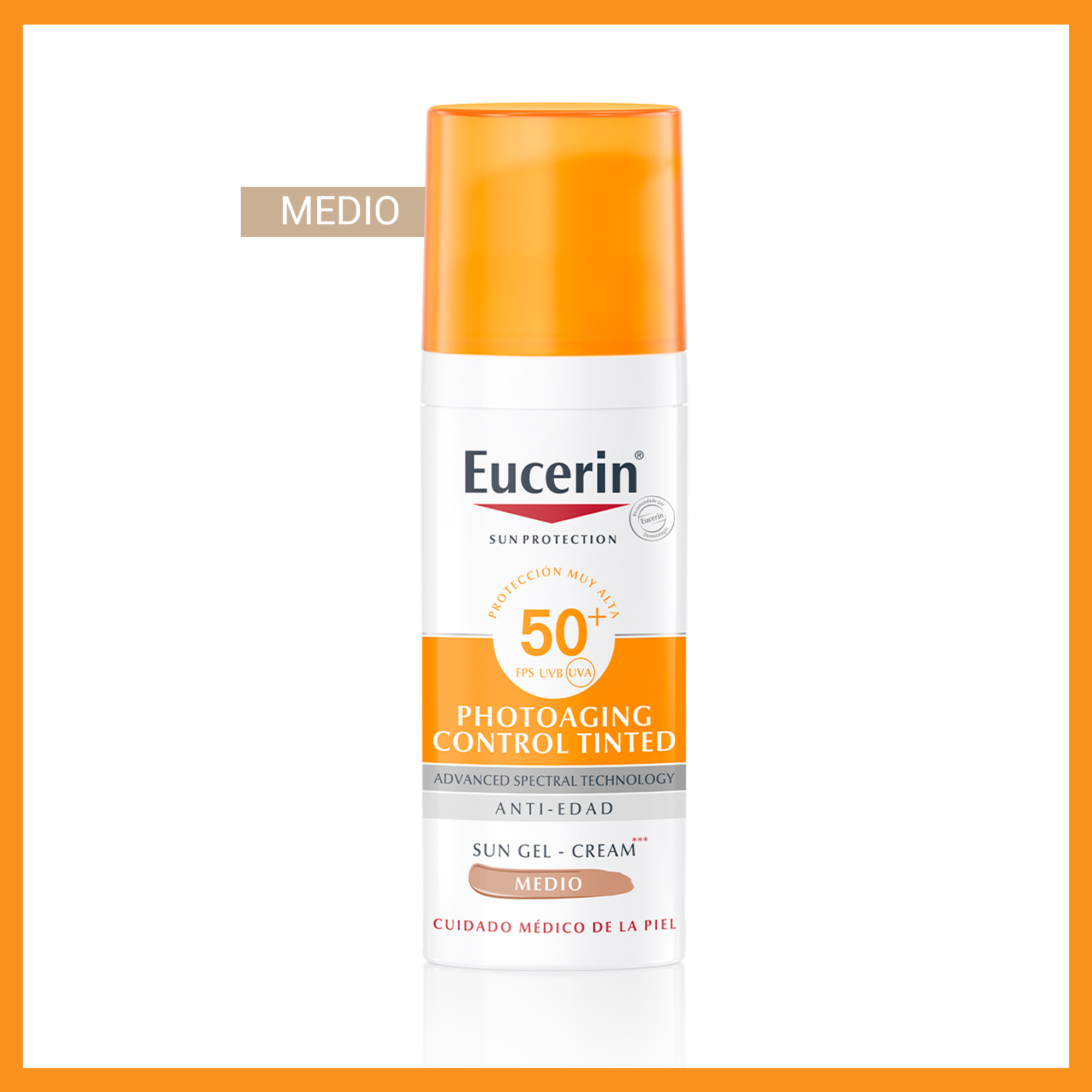 Eucerin Sun Photoaging Control FPS 50+ con color tono medio